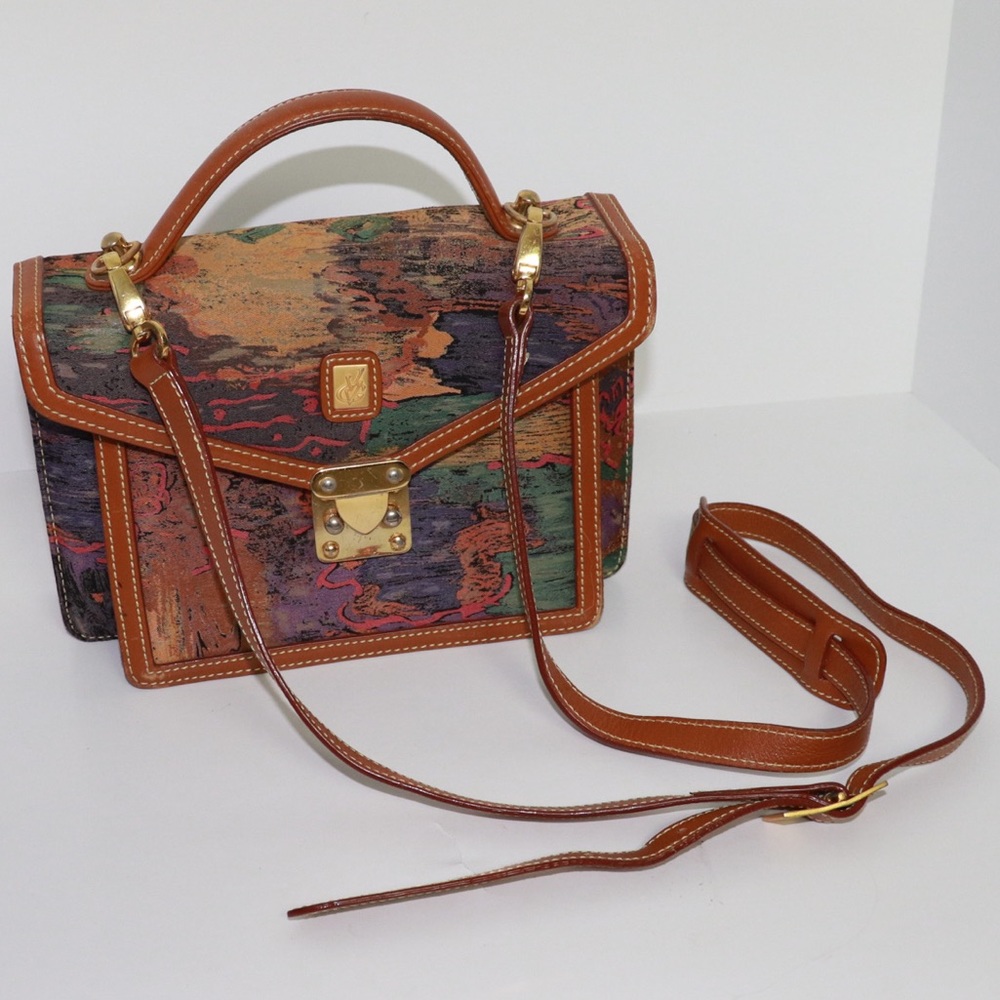 Van Gogh Canvas Abstract Colorful Art Crossbody Leather Handbag Purse